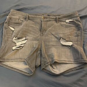 Torrid gray torn jean shorts